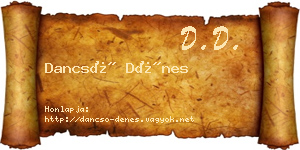 Dancsó Dénes névjegykártya