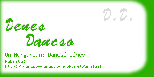 denes dancso business card