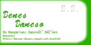 denes dancso business card